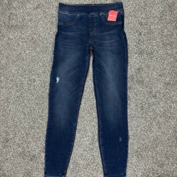 Spanx Distressed Denim Legging‎ Womens Small Medium Wash Blue Pull On 20203R - Picture 1 of 12